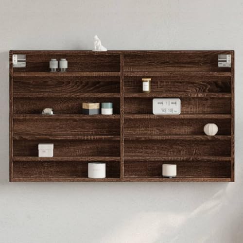 NQJIBUE Artikelvitrinenschrank, Eiche, braun, 100 x 8,5 x 58 cm, Holzwerkstoff, Regal, Wandregale & Leisten NQJIBUE Artikelvitrinenschrank, Eiche, braun, 100 x 8,5 x 58 cm, Holzwerkstoff, Regal, Wandregale & Leisten von NQJIBUE