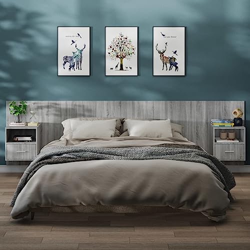NQJIBUE Artikelwand-Nachttische, 2 Stück, Grau Sonoma, Tische, Nachttische NQJIBUE Artikelwand-Nachttische, 2 Stück, Grau Sonoma, Tische, Nachttische von NQJIBUE