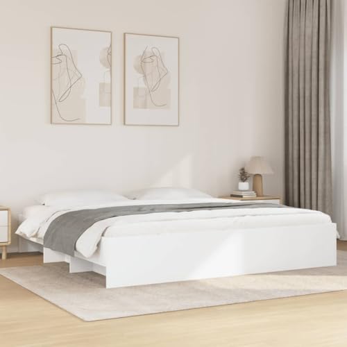 NQJIBUE Bettgestell ohne Matratze, weiß, 180 x 200 cm, Super-Kingsize-Bett, Holz, Betten & Zubehör, Betten & Bettrahmen NQJIBUE Bettgestell ohne Matratze, weiß, 180 x 200 cm, Super-Kingsize-Bett, Holz, Betten & Zubehör, Betten & Bettrahmen von NQJIBUE