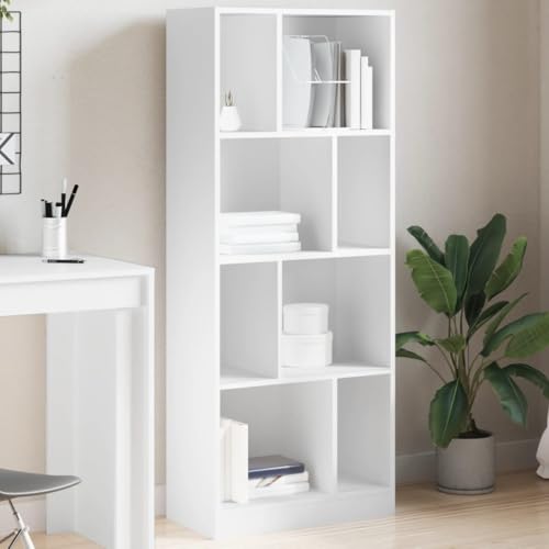 NQJIBUE Bücherregal, weiß, 57 x 28,5 x 141 cm, Holzwerkstoff, Regal, Bücherregale und Standregale NQJIBUE Bücherregal, weiß, 57 x 28,5 x 141 cm, Holzwerkstoff, Regal, Bücherregale und Standregale von NQJIBUE