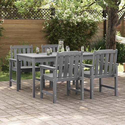 NQJIBUE Garten-Esszimmerstühle, 4 Stück, hellgrau, 65,5 x 55,5 x 88 cm, HDPE, Garten-Esszimmerstühle, 2 Stück, hellgrau, HDPE von NQJIBUE