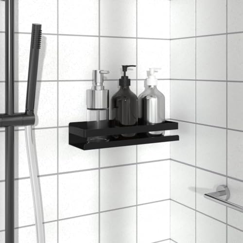 NQJIBUE Item-Duschregal Mattschwarz 30x10x6 cm gebürstet 304 Edelstahl Regal von NQJIBUE