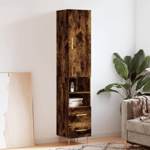 NQJIBUE Item-Highboard Räuchereiche, 34,5 x 34 x 180 cm, Holzwerkstoff, Schränke & Aufbewahrung, Buffets & Sideboards NQJIBUE Item-Highboard Räuchereiche, 34,5 x 34 x 180 cm, Holzwerkstoff, Schränke & Aufbewahrung, Buffets & Sideboards von NQJIBUE