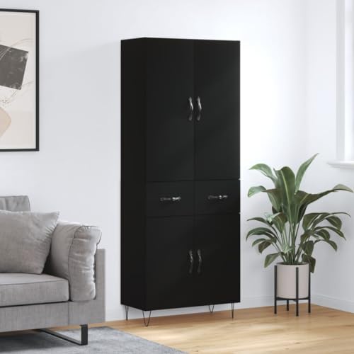 NQJIBUE Item-Highboard schwarz 69,5 x 34 x 180 cm, Holzwerkstoff, Schränke & Aufbewahrung, Buffets & Sideboards NQJIBUE Item-Highboard schwarz 69,5 x 34 x 180 cm, Holzwerkstoff, Schränke & Aufbewahrung, Buffets & Sideboards von NQJIBUE
