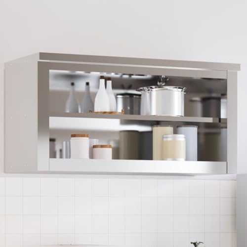 NQJIBUE Item-Küchen-Wandschrank mit Ablage, Edelstahl, Küche und Esszimmer, Lebensmittelaufbewahrung von NQJIBUE