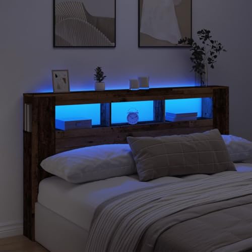 NQJIBUE Item-LED-Kopfteil aus altem Holz, 180 x 18,5 x 103,5 cm, Holzwerkstoff, Betten & Zubehör, Kopfteile und Fußteile NQJIBUE Item-LED-Kopfteil aus altem Holz, 180 x 18,5 x 103,5 cm, Holzwerkstoff, Betten & Zubehör, Kopfteile und Fußteile von NQJIBUE