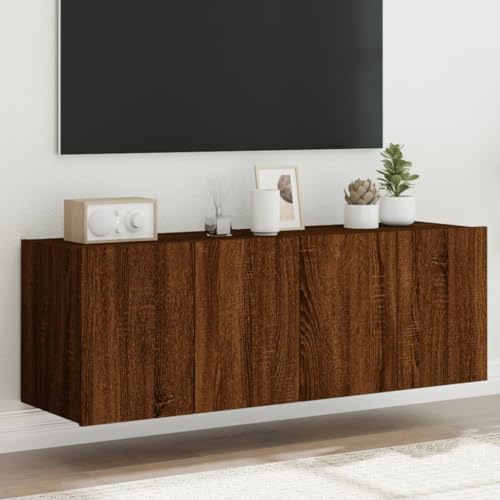NQJIBUE Item-TV Wandschränke mit LED-Leuchten 2 Stück Braun Eiche 60x35x41 cm Entertainment Center & TV Ständer von NQJIBUE