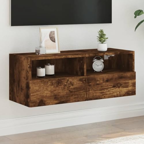 NQJIBUE Item-TV Wandschrank Räuchereiche 80x30x30 cm Holzwerkstoff, Unterhaltungszentren & TV-Ständer von NQJIBUE