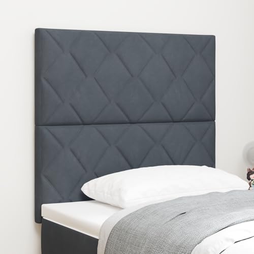 NQJIBUE Kopfteil Diamant Blöcke Design Dunkelgrau 90 cm Samt, Kopfteil Diamant Blöcke Design Dunkelgrau 180 cm Samt von NQJIBUE