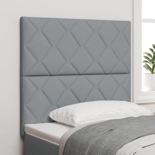 NQJIBUE Kopfteil Diamant Blöcke Design Hellgrau 100cm Stoff Kopfteil Diamant Blöcke Design Hellgrau 200cm Stoff von NQJIBUE
