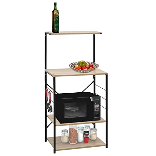 NQJIBUE Mikrowellenschrank schwarz und eiche 60x39,6x123cm Holzwerkstoff NQJIBUE Mikrowellenschrank schwarz und eiche 60x39,6x123cm Holzwerkstoff von NQJIBUE
