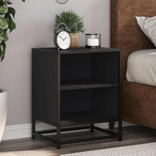 NQJIBUE Nachttische, 2 Stück, schwarz, 40 x 31 x 50 cm, Holzwerkstoff und Metall, Tische, Nachttische NQJIBUE Nachttische, 2 Stück, schwarz, 40 x 31 x 50 cm, Holzwerkstoff und Metall, Tische, Nachttische von NQJIBUE