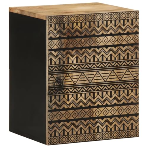 NQJIBUE Objekt-Badezimmer Hängeschrank schwarz 38 x 33,5 x 48 cm Massivholz Mango, Möbelset, Badezimmermöbel-Set von NQJIBUE