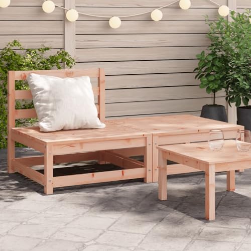 NQJIBUE Objekt - Gartensofa ohne Armlehnen mit Hocker aus Massivholz Douglas, Outdoor-Sitzen, Segmentsofas aussen von NQJIBUE