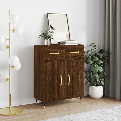 NQJIBUE Objekt-Kommode braun Eiche 69,5 x 34 x 90 cm Ingenieurholz, Schränke und Lagerung, Buffets und Sideboards von NQJIBUE