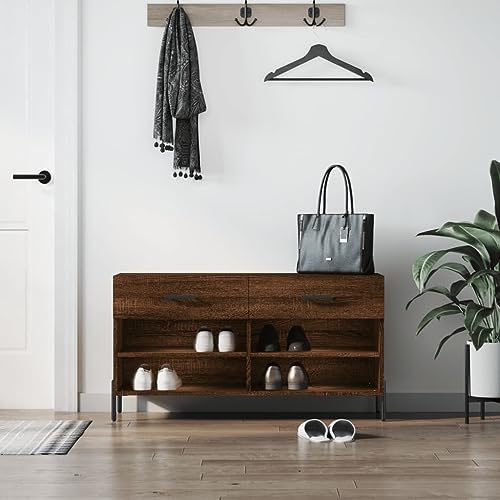 NQJIBUE Schuhbank Braun Eiche 102x35x55cm Holzwerkstoff NQJIBUE Schuhbank Braun Eiche 102x35x55cm Holzwerkstoff von NQJIBUE