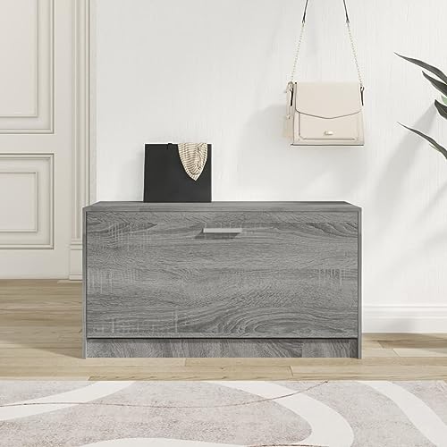 NQJIBUE Schuhbank Grau Sonoma 80x24x45cm Holzwerkstoff NQJIBUE Schuhbank Grau Sonoma 80x24x45cm Holzwerkstoff von NQJIBUE
