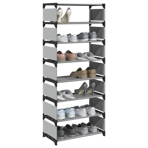 NQJIBUE Schuhregal 8 Etagen grau 54x28x124cm Vliesstoff NQJIBUE Schuhregal 8 Etagen grau 54x28x124cm Vliesstoff von NQJIBUE