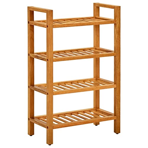 NQJIBUE Schuhregal mit 4 Einlegeböden 50x27x80 cm Eiche massiv von NQJIBUE