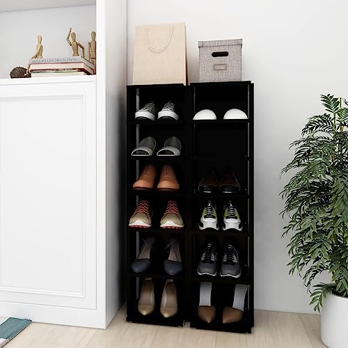 NQJIBUE Schuhschränke, 2 Stück, schwarz, 27,5 x 27 x 102 cm NQJIBUE Schuhschränke, 2 Stück, schwarz, 27,5 x 27 x 102 cm von NQJIBUE