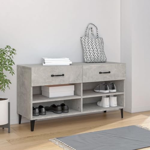 NQJIBUE Schuhschrank Betongrau 102x35x55cm Holzwerkstoff NQJIBUE Schuhschrank Betongrau 102x35x55cm Holzwerkstoff von NQJIBUE