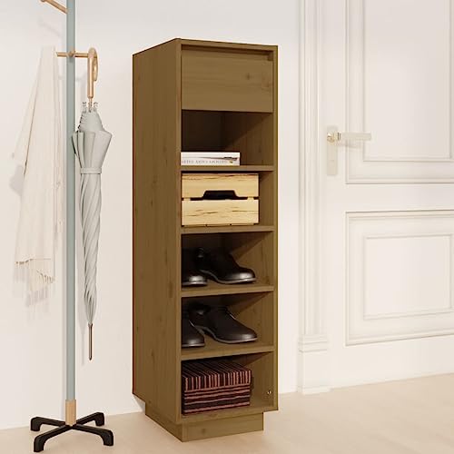 NQJIBUE Schuhschrank Braun 30x34x105 cm Massivholz Kiefer von NQJIBUE
