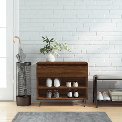 NQJIBUE Schuhschrank Braun Eiche 70x36x60 cm Holzwerkstoff NQJIBUE Schuhschrank Braun Eiche 70x36x60 cm Holzwerkstoff von NQJIBUE