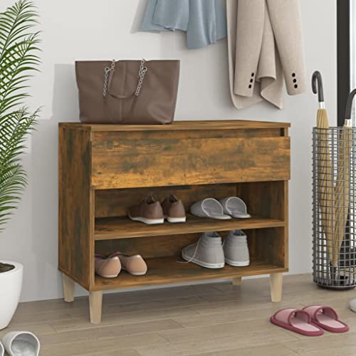 NQJIBUE Schuhschrank Räuchereiche 70x36x60 cm Holzwerkstoff NQJIBUE Schuhschrank Räuchereiche 70x36x60 cm Holzwerkstoff von NQJIBUE