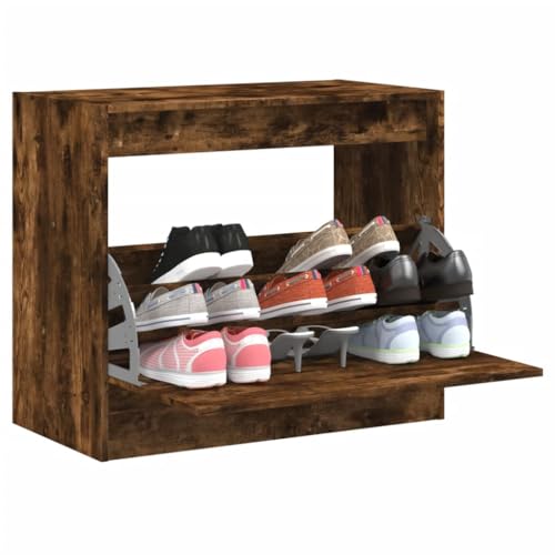 NQJIBUE Schuhschrank Räuchereiche 80x42x69cm Holzwerkstoff NQJIBUE Schuhschrank Räuchereiche 80x42x69cm Holzwerkstoff von NQJIBUE