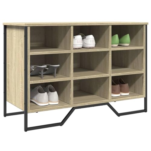 NQJIBUE Schuhschrank Sonoma Eiche 90x38x61,5 cm Holzwerkstoff von NQJIBUE