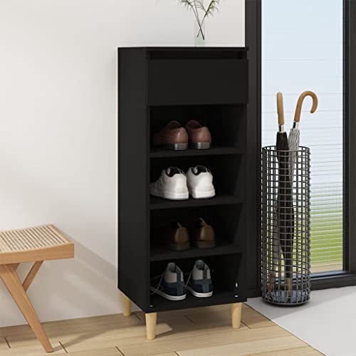NQJIBUE Schuhschrank schwarz 40x36x105cm Holzwerkstoff von NQJIBUE