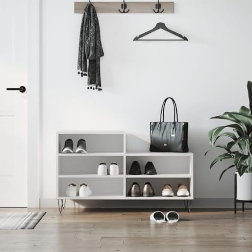 NQJIBUE Schuhschrank weiß 102x36x60 cm Holzwerkstoff von NQJIBUE