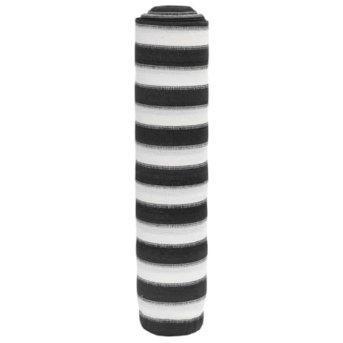 NQJIBUE Sichtschutznetz Anthrazit und Weiß 1,5x25m HDPE 75g/m von NQJIBUE