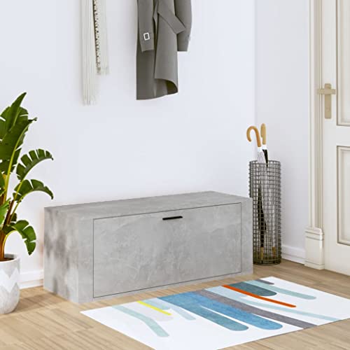 NQJIBUE Wand-Schuhschrank Betongrau 100x35x38 cm Holzwerkstoff von NQJIBUE