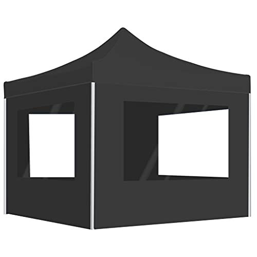 Profi Partyzelt faltbar mit Wänden Aluminium 3x3m Anthrazit von NQJIBUE
