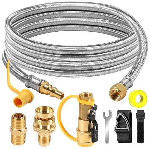 NQN 3,6 m Wohnmobil-Propangasschlauch und Sicherheitsabsperrventil für Wohnmobil mit Grill, zum Anschluss von 0,5 kg tragbaren Geräten an das Gassystem im Wohnmobil, ersetzt 473 ml NQN 3,6 m Wohnmobil-Propangasschlauch und Sicherheitsabsperrventil für Wohnmobil mit Grill, zum Anschluss von 0,5 kg tragbaren Geräten an das Gassystem im Wohnmobil, ersetzt 473 ml von NQN