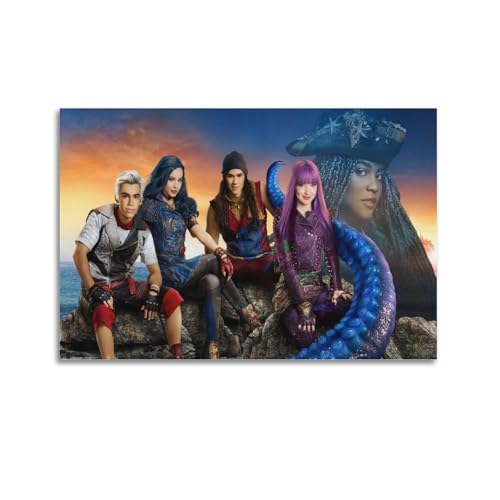 NRCKMIHRAE Filmposter, Motiv: Descendants 1, dekoratives Gemälde, Leinwand, Wandposter und Kunstdruck, moderne Familienschlafzimmer-Dekoration, Poster, 20 x 30 cm von NRCKMIHRAE