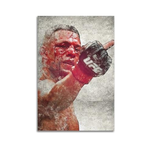 NRCKMIHRAE Nate Diaz UFC Wrestler-Poster, dekoratives Gemälde, Leinwand, Wandposter und Kunstdruck, moderne Familienschlafzimmer-Dekoration, Poster, 60 x 90 cm von NRCKMIHRAE