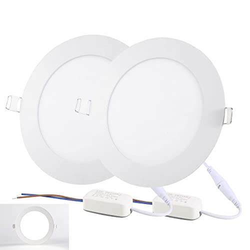 NRGDILY 2er Set LED Einbaustrahler 230V 9W, LED Spot Ultra Slim Einbautiefe 9mm, runde Deckenleuchte mit Treiber, Kühles Weiß 6500K 810lm, AC 165-250V NRGDILY 2er Set LED Einbaustrahler 230V 9W, LED Spot Ultra Slim Einbautiefe 9mm, runde Deckenleuchte mit Treiber, Kühles Weiß 6500K 810lm, AC 165-250V von NRGDILY