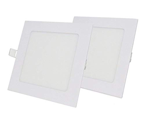 NRGLEVER LED Einbaustrahler Quadratisch, 9W LED Panel 810lm Warmweiß 3000K Deckenleuchte Ultra Flach Ø 145mm, 2 Stück von NRGLEVER
