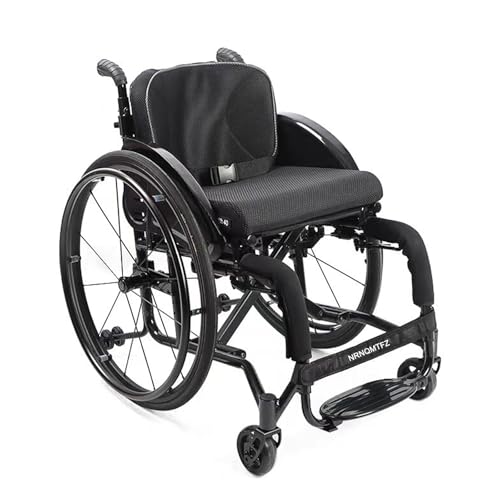 NRNQMTFZ Selbstfahrender Sportrollstuhl – Leichtes, zusammenklappbares Aluminium,Freizeitrollstuhl für Erwachsene mit Behinderung Leichtgewicht-Klapp-Sportrollstuh(Seat Width 36cm/14.1in) von NRNQMTFZ