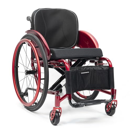 Sportrollstühle,Leichter faltbarer Rollstuhl mit Aluminiumrahmen,Multifunktionaler manueller Rollstuhl, Schaukelbeinstütze – Belastung 100 kg,Premium Transportrollstuhl(Seat width 38cm/15in,A) von NRNQMTFZ