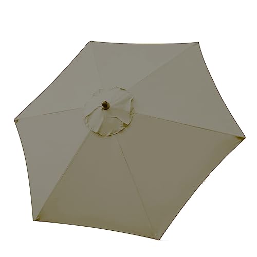 NRQCJM 6-Rippen/8-Rippen Rund Ersatztuch Schirmabdeckung, Polyester UV-Schutz Regenschirmstoff, Terrassenschirm Bespannung Ersatz-Überdachung, Φ3.0m(Farbe:Hellgrau,Größe:3.0m/8 Ribs) von NRQCJM