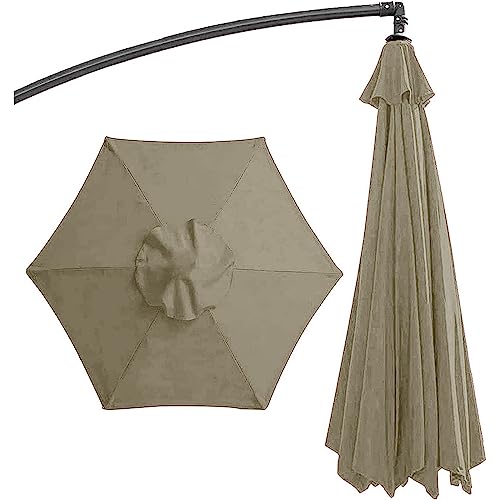 NRQCJM Sonnenschirm Ersatzbezug Bespannung, Ersatzabdeckung Für Garten-Sonnenschirm, Polyester Ersatz-Sonnenschirmbezug, Ersatztuch Wasserdicht UV30+ (Color : Light Gray, Size : 3m/6 Ribs) von NRQCJM