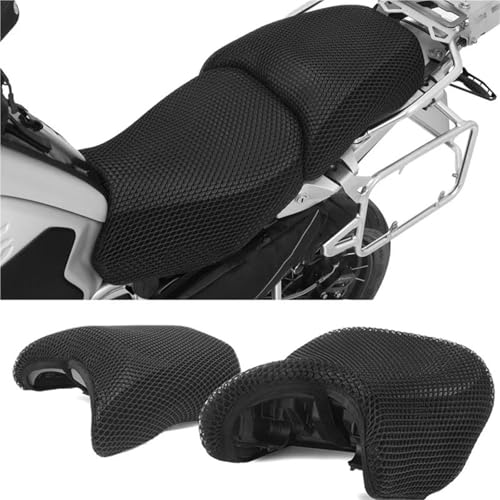 NRTNRFQW Motorrad Anti Rutsch 3D Mesh Stoff Sitzbezug Wasserdichtes Kissen R1200GS R 1200 GS ADV Abenteuer R1250GS R1250 GS Sitzkissen(R1250GS 2018-2021) von NRTNRFQW