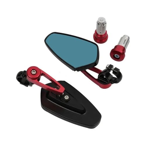 NRTNRFQW Motorrad-Rückspiegel 7/8" 22MM Motorrad-Lenkerende-Rückspiegel YZFR1 YZFR3 YZFR6 YZFR15 CB750 CB 750 Hornet 2023(Red,001) von NRTNRFQW