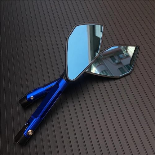 NRTNRFQW Motorrad-Rückspiegel FZ1 FZ6 MT-07 MT-09 MT-10 Motorrad-Rückspiegel CNC-Vollaluminiumgehäuse(Blue) von NRTNRFQW