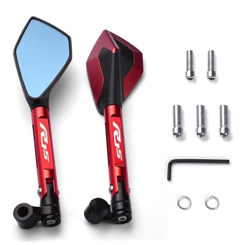 NRTNRFQW Motorrad-Rückspiegel Motorrad CNC Aluminium Rückspiegel Blauer Blendschutzspiegel YZF-R15 YZFR15 YZF R15 V3 2017-2021(Red) von NRTNRFQW