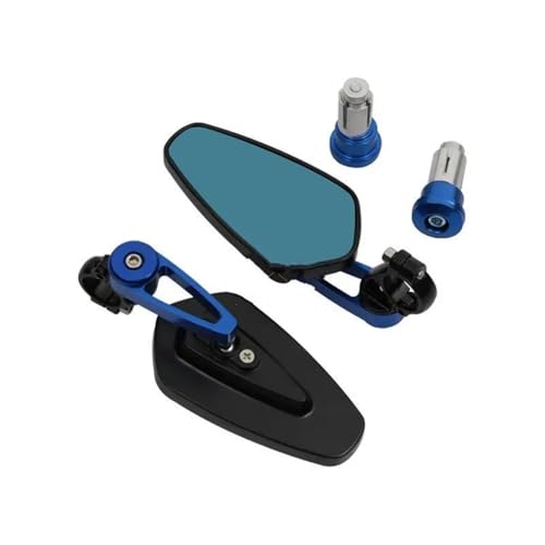 NRTNRFQW Motorrad-Rückspiegel YZF R3 R25 R6 R1 R125 250 7/8" 22MM Motorradspiegel CNC Aluninum Lenkerende Rückspiegel(Blue,001) von NRTNRFQW