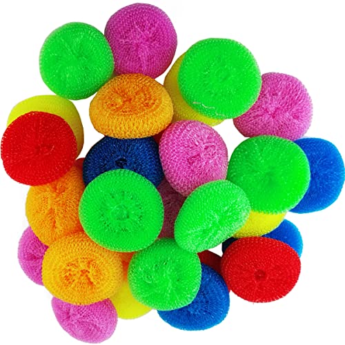 NSBELL 30 Stück Kunststoff-Geschirrschrubber für Geschirr, Kunststofftopf, rund, Scheuerschwamm, Nylon, Geschirrschrubber, Poly-Mesh-Scheuern, Geschirr-Pads, Kratzfeste Schrubber NSBELL 30 Stück Kunststoff-Geschirrschrubber für Geschirr, Kunststofftopf, rund, Scheuerschwamm, Nylon, Geschirrschrubber, Poly-Mesh-Scheuern, Geschirr-Pads, Kratzfeste Schrubber von NSBELL
